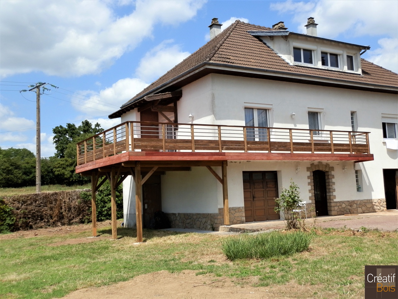 Terrasse sur poteaux en Padouk Garde-Corps Corrèza ST GENEST SUR ROSELLE - 87 Haute Vienne Terrasse sur poteaux en Padouk Garde-Corps Corrèza ST GENEST SUR ROSELLE - 87 Haute Vienne