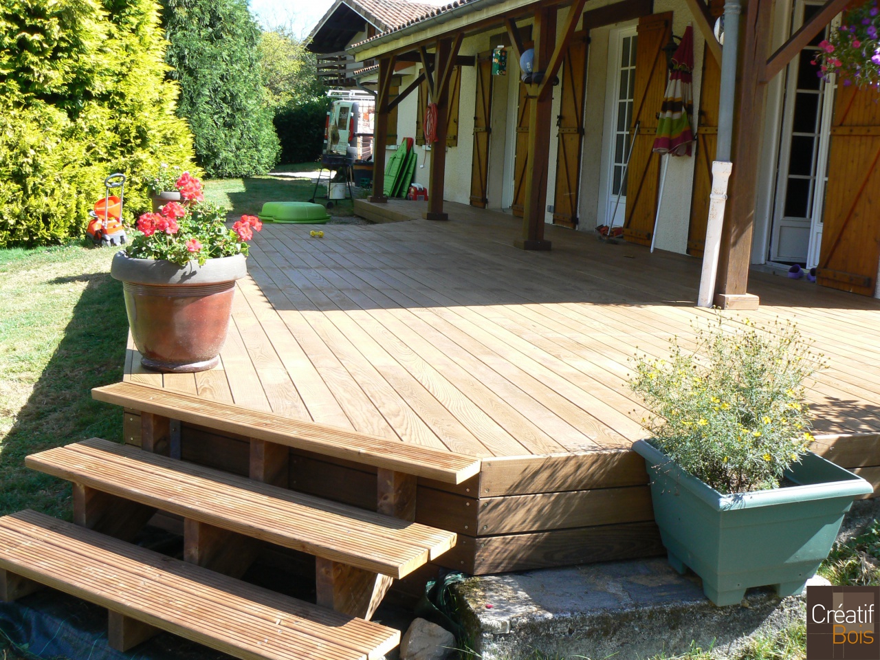Terrasse Bois avec escalier COUZEIX - Haute Vienne 87 Terrasse Bois avec escalier COUZEIX - Haute Vienne 87