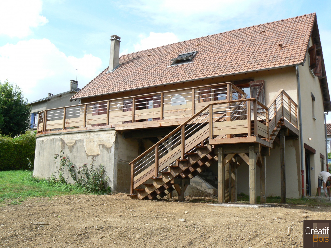 Terrasse sur poteaux avec escalier et Garde-Corps Corrèza SAINT BONNET BRILLANCE - Haute Vienne 87 Terrasse sur poteaux avec escalier et Garde-Corps Corrèza SAINT BONNET BRILLANCE - Haute Vienne 87