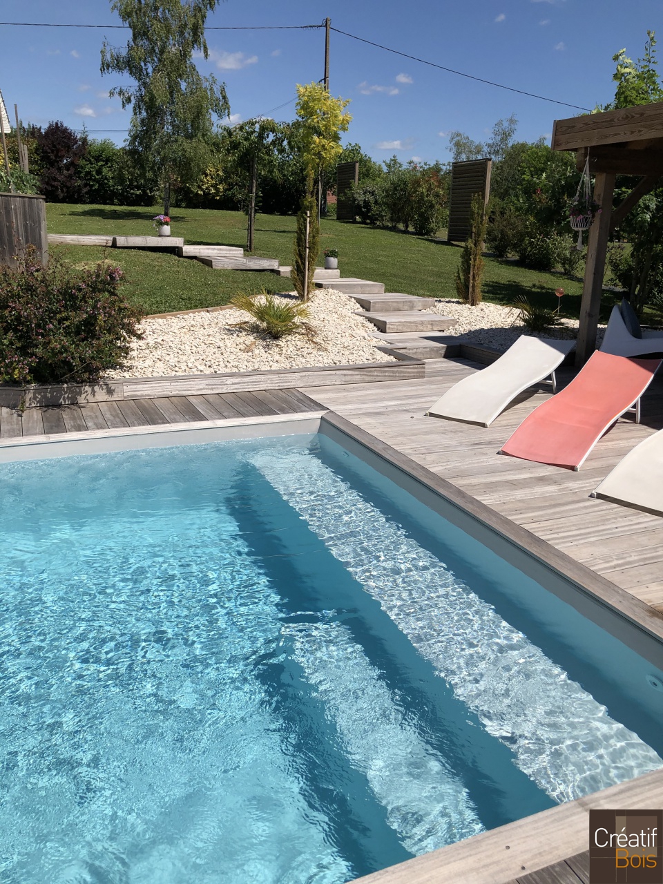 Accès piscine en Pakouk VARETZ 19 - Corrèze Accès piscine en Pakouk VARETZ 19 - Corrèze