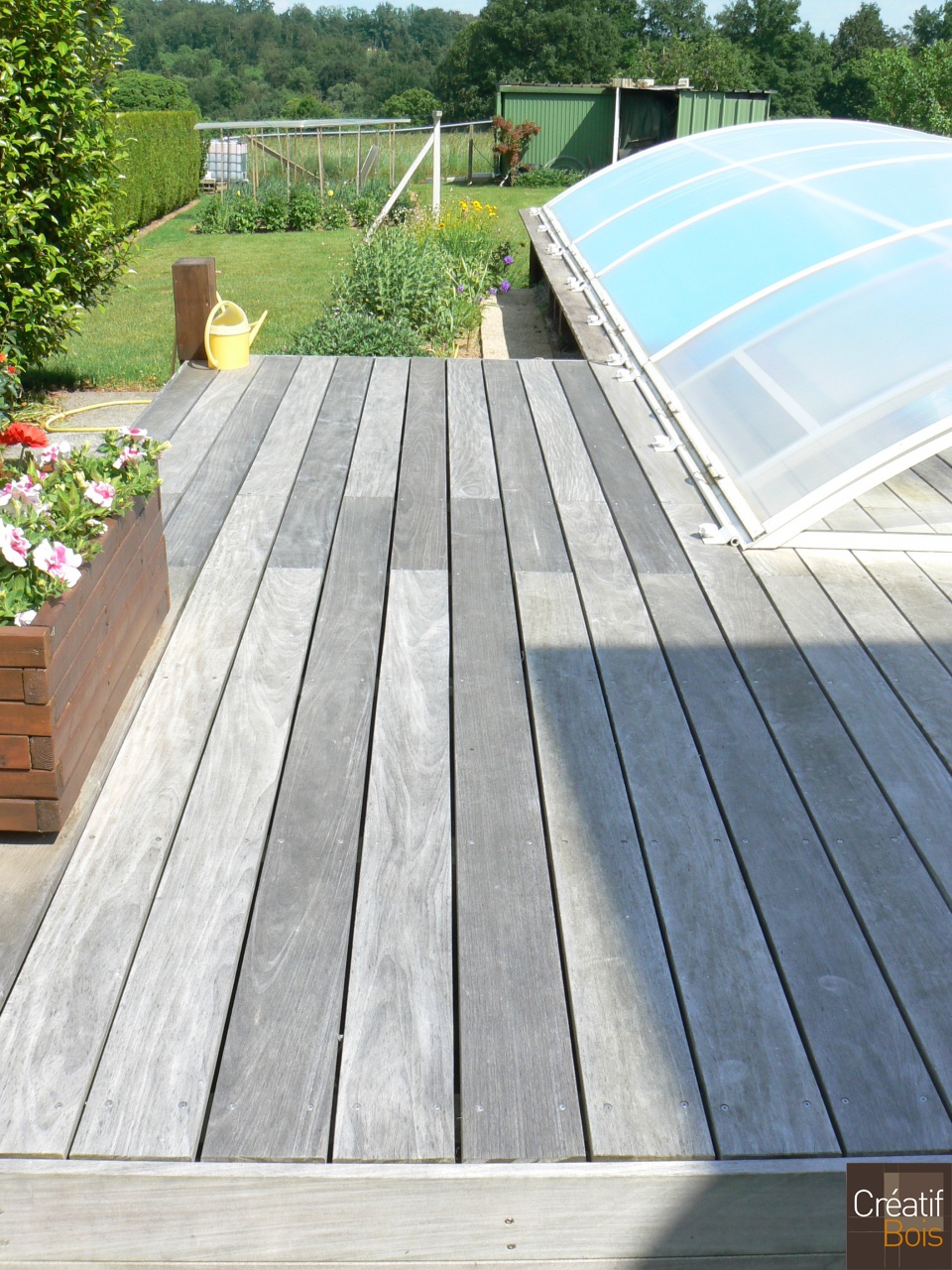 Terrasse bois avec Abri pour piscine RILHAC RANCON - Haute Vienne 87 Terrasse bois avec Abri pour piscine RILHAC RANCON - Haute Vienne 87