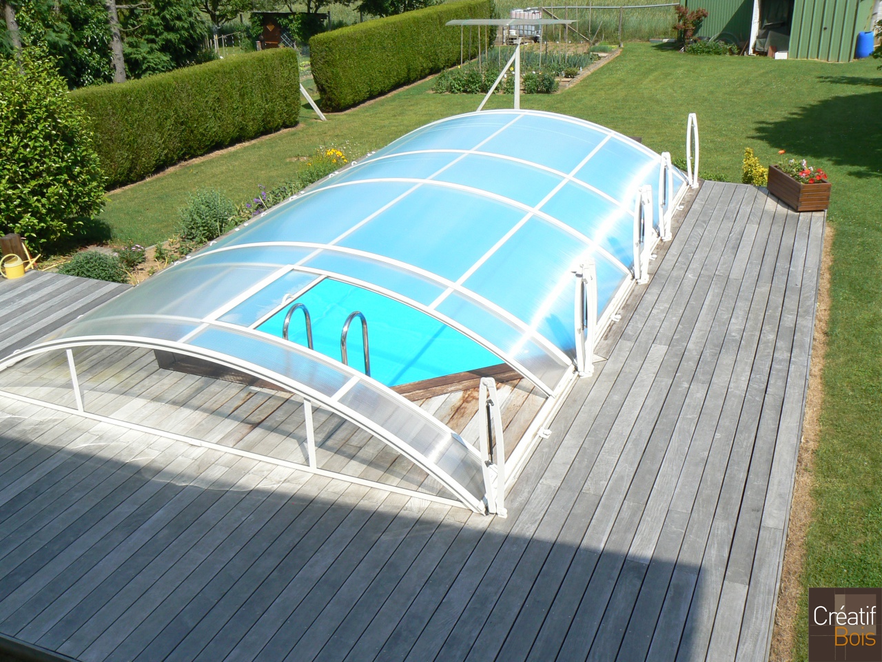 Terrasse bois avec Abri pour piscine RILHAC RANCON - Haute Vienne 87 Terrasse bois avec Abri pour piscine RILHAC RANCON - Haute Vienne 87