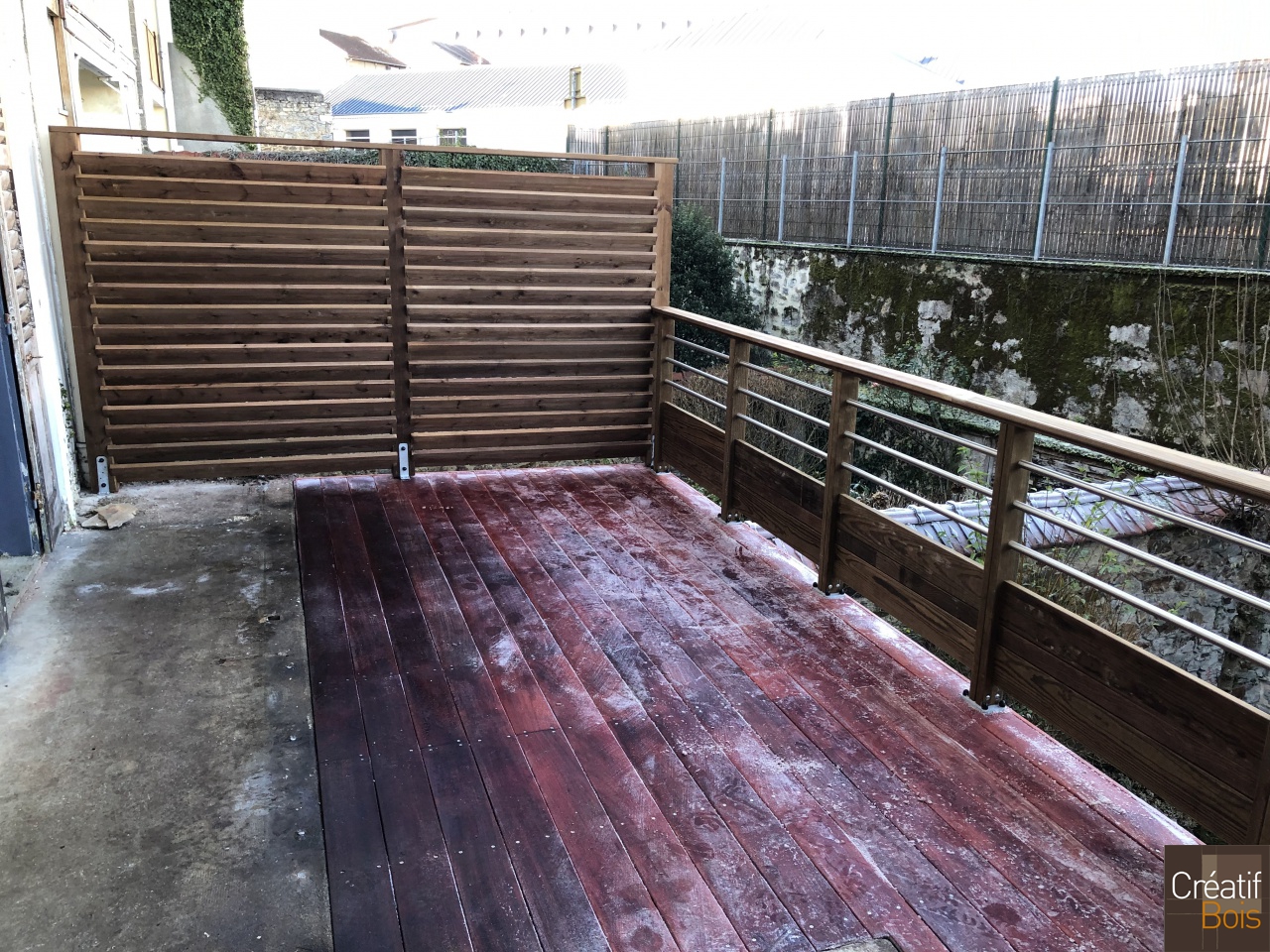 Terrasse Autoportante avec Platelage en Padouk et Garde-corps "Corrèza" - LIMOGES - 87 Haute-Vienne Terrasse Autoportante avec Platelage en Padouk et Garde-corps "Corrèza" - LIMOGES - 87 Haute-Vienne