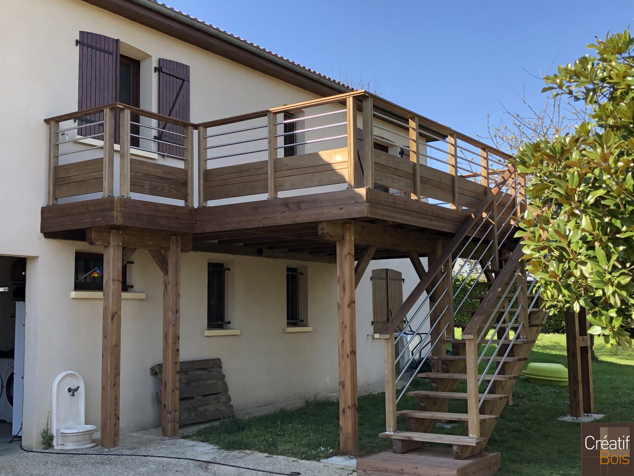 Terrasse sur Structure Autoportante avec Escalier Garde-corps "Eila" et "Corréza" - AIXE SUR VIENNE - 87 Haute Vienne Terrasse sur Structure Autoportante avec Escalier Garde-corps "Eila" et "Corréza" - AIXE SUR VIENNE - 87 Haute Vienne