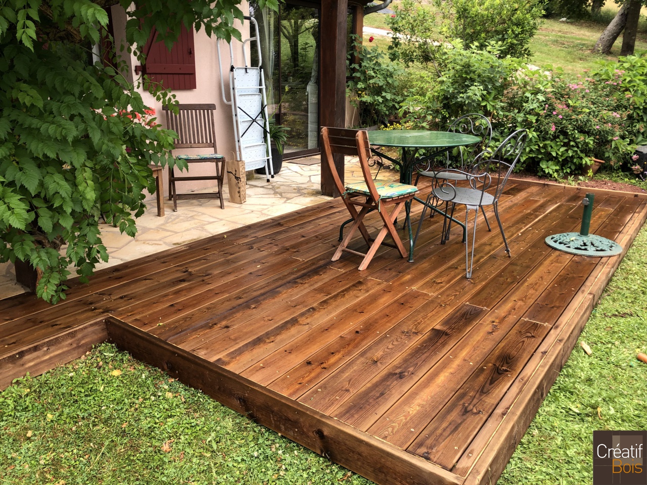 Terrasse sur Sol Stable en Pin Rouge du Nord - VILLAC - 24 Dordogne Terrasse sur Sol Stable en Pin Rouge du Nord - VILLAC - 24 Dordogne