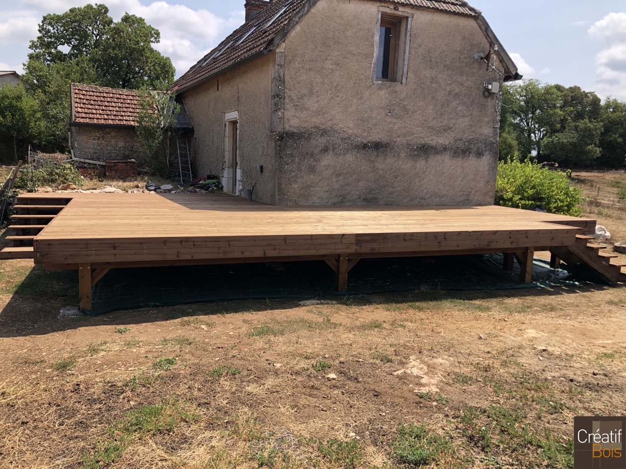 Terrasse sur Structure Autoportante en Pin Rouge du Nord avec 2 acces par Escalier - LENTILLAC DU CAUSSE - 46 Lot Terrasse sur Structure Autoportante en Pin Rouge du Nord avec 2 acces par Escalier - LENTILLAC DU CAUSSE - 46 Lot