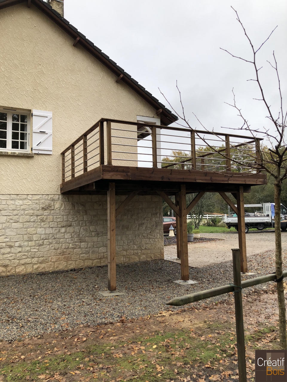 Terrasse Autoportante Platelage en Pin Rouge du Nord Garde-corps "Eila" - ALLASSAC - 19 Corrèze Terrasse Autoportante Platelage en Pin Rouge du Nord Garde-corps "Eila" - ALLASSAC - 19 Corrèze