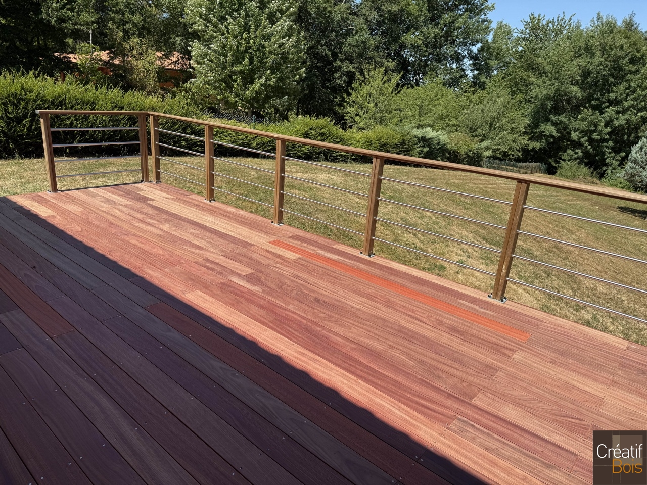 Terrasse en Padouk avec Garde-Corps "Eila" ST JUST LE MARTEL - 87 Haute-Vienne