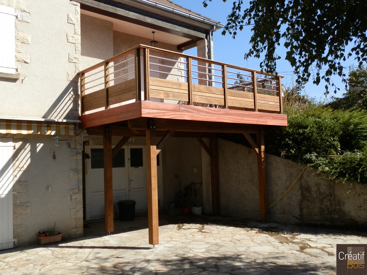 Extension balcon terrasse autoportante en padouk SOUILLAC Extension balcon terrasse autoportante en padouk SOUILLAC