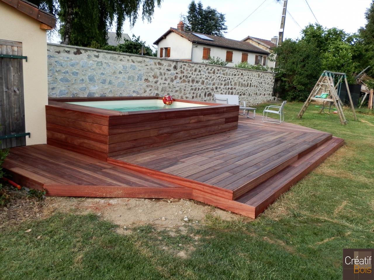 Plage Piscine Hors Sol en Padouk LIMOGES - Haute Vienne 87 Plage Piscine Hors Sol en Padouk LIMOGES - Haute Vienne 87